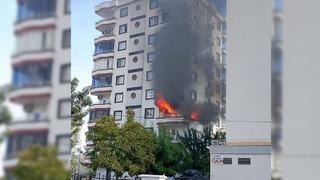 Mersin'de korku dolu anlar! Alevler bir anda binayı sardı