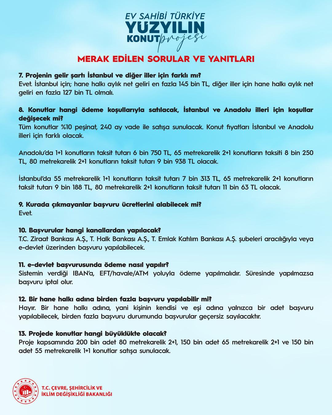 Bakan Kurum  Vatandaşlarımızın ilgisi büyük  diyerek  Yüzyılın Konut Projesi nde merak edilen soruların yanıtlarını paylaştı 9