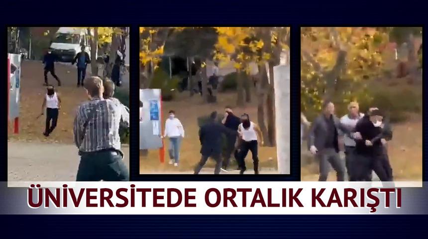 Hacettepe &Uuml;niversitesi'nde ortalık karıştı! Ellerinde palalarla saldırdılar