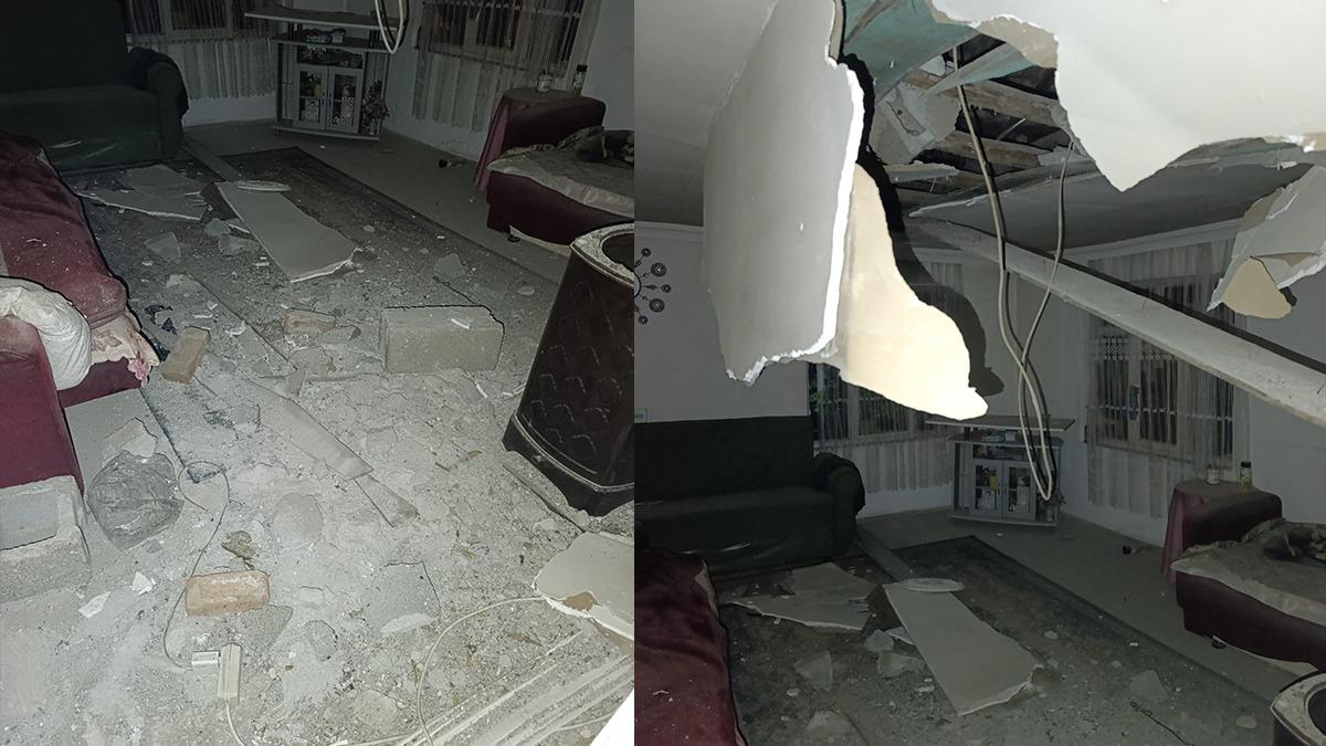 Balıkesir'deki deprem Manisa'daki evin tavanını çökertti!