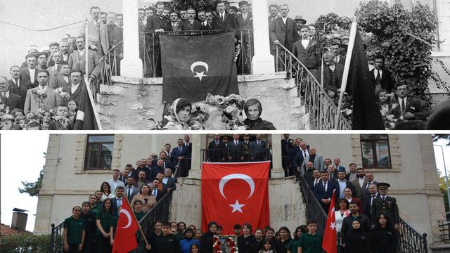 Demirci’de 97 yıl önceki cumhuriyet karesi yeniden canlandı