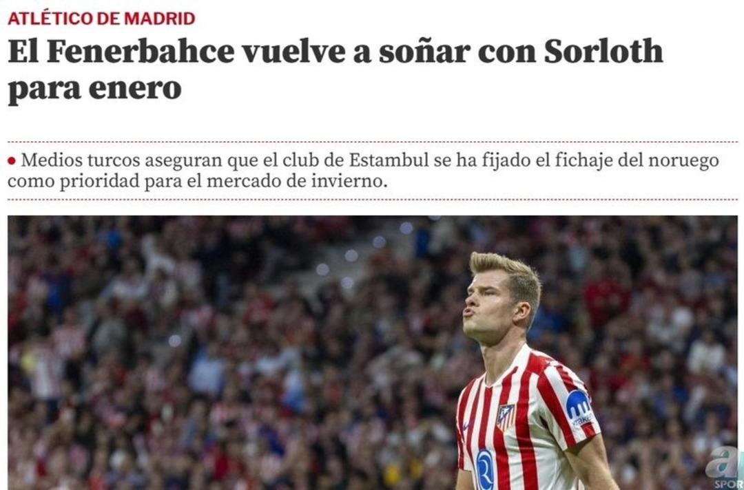 İspanyol basını Alexander Sörloth u duyurdu! Süper Lig devi Fenerbahçe de Başkan Sadettin Saran ın ilk hediyesi Sörloth... 1