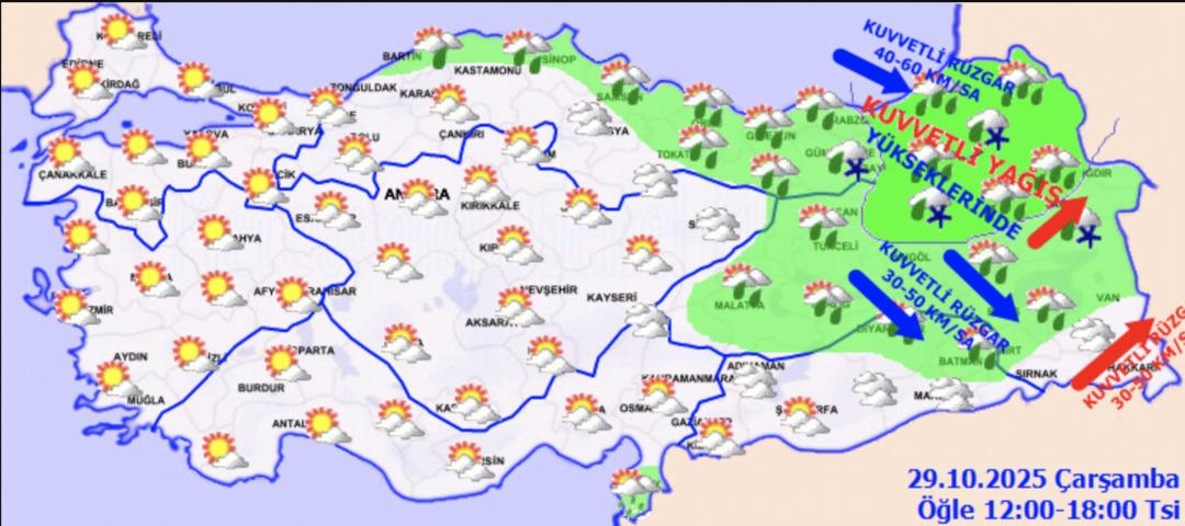 Meteoroloji uyardı: 4 il için sarı kodlu alarm verildi! Karla karışık yağmur geliyor: Şiddetli fırtınaya dikkat! 3