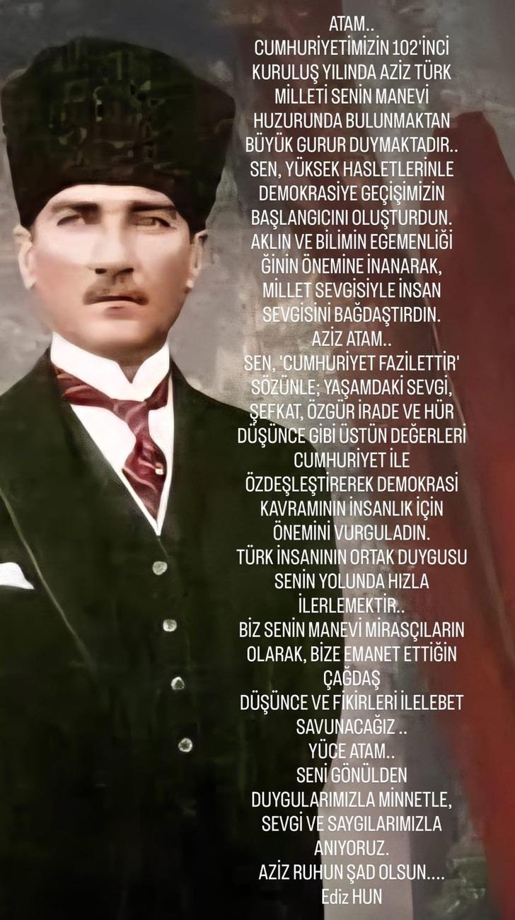 29 Ekim Cumhuriyet Bayramı gururla kutlanıyor! İşte ünlülerin mesajları G1