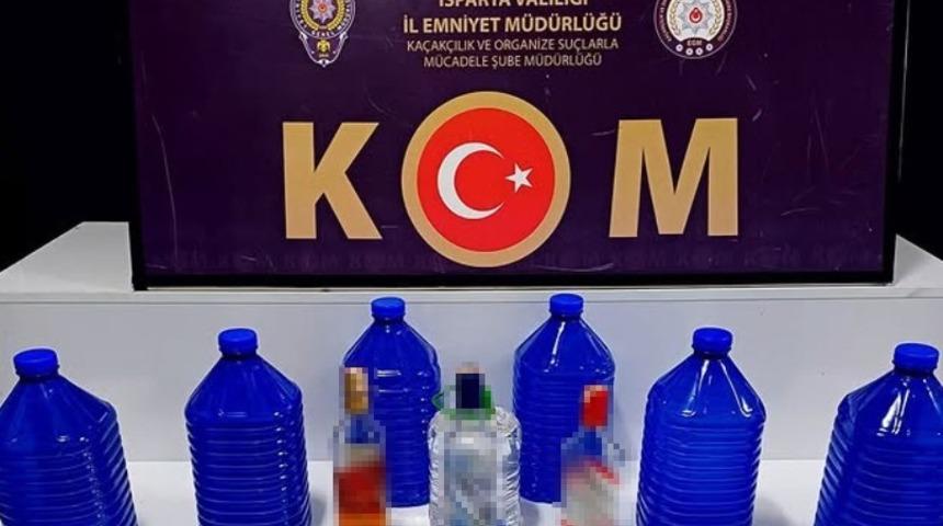 Isparta’da 33,5 litre kaçak alkol ve elektronik cihaz yakalandı