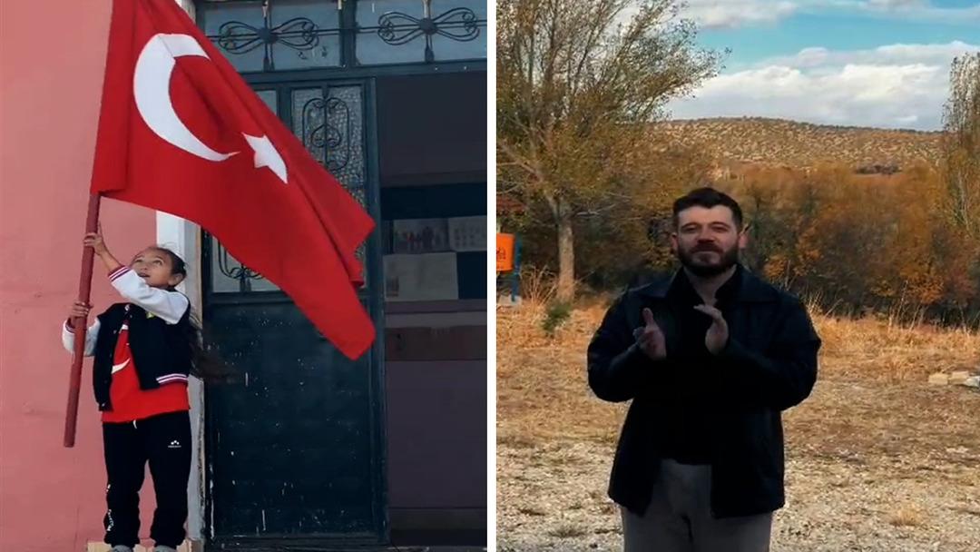 Konya da 1 öğretmenli, 1 öğrencili okulda 29 Ekim töreni 1
