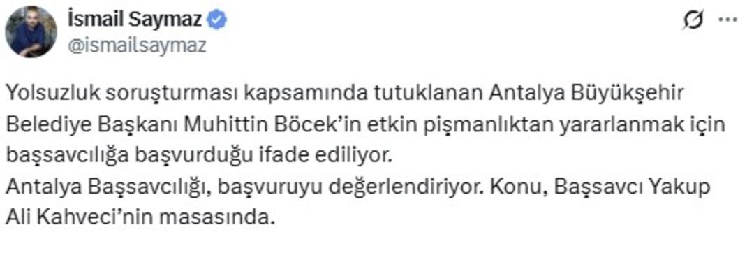 Antalya yı çok sıcak günler bekliyor  Muhittin Böcek le ilgili etkin pişmanlık iddiası:  İtiraf edeceği başlıklar korkunç  2