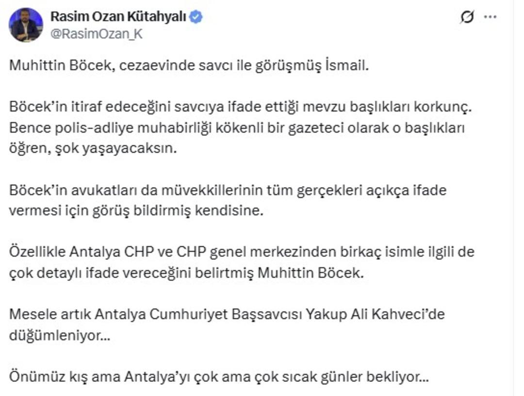 Antalya yı çok sıcak günler bekliyor  Muhittin Böcek le ilgili etkin pişmanlık iddiası:  İtiraf edeceği başlıklar korkunç  3