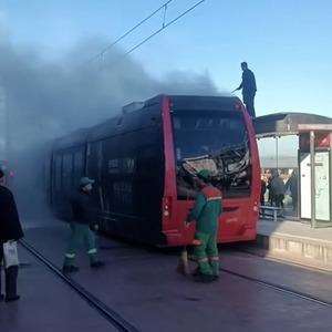 Bursa’da İpek Böceği tramvayında yangın paniği