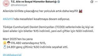 24 bin 851 genç çift, yüzde 50 indirimle tren yolculuğu yaptı