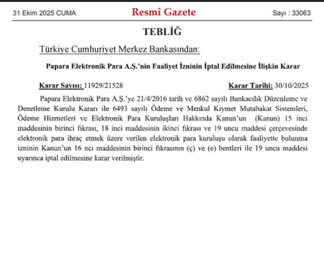 SON DAKİKA | Merkez Bankası, Papara nın faaliyet izinlerini iptal etti! 2
