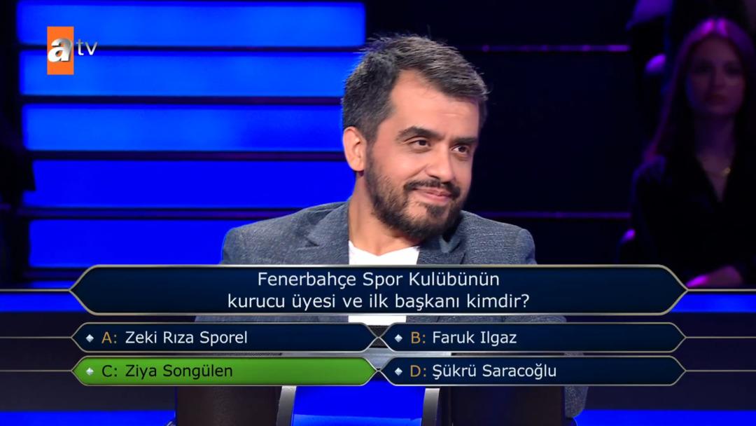 Kim Milyoner Olmak İster de sorulan Fenerbah&ccedil;e sorusu sosyal medyada g&uuml;ndem oldu! İşte yarışmacının yanıtı... 3