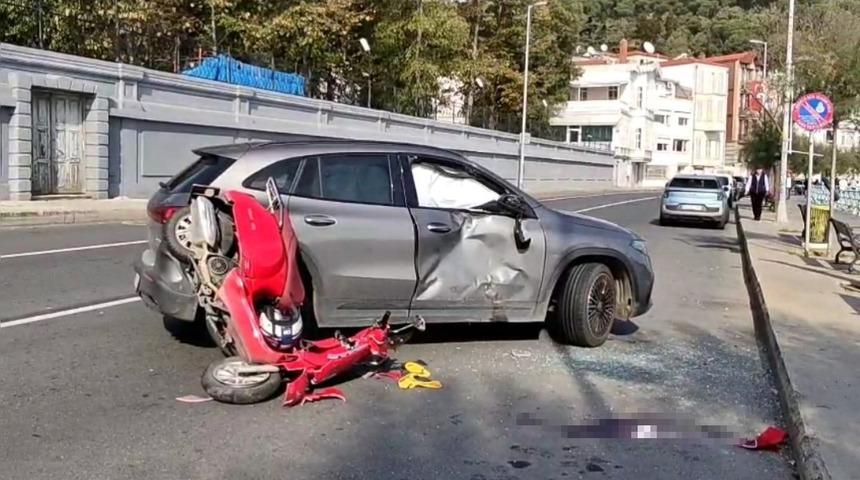 Sarıyer’de feci kaza! Otomobil motosikletle çarpıştı: 1 ağır yaralı