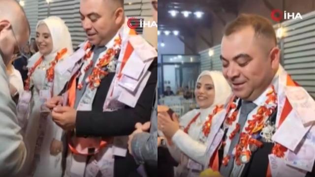 Damada arkadaşları takı merasiminde getirdi! Herkesin içinde yedi, kahkahaya boğuldu