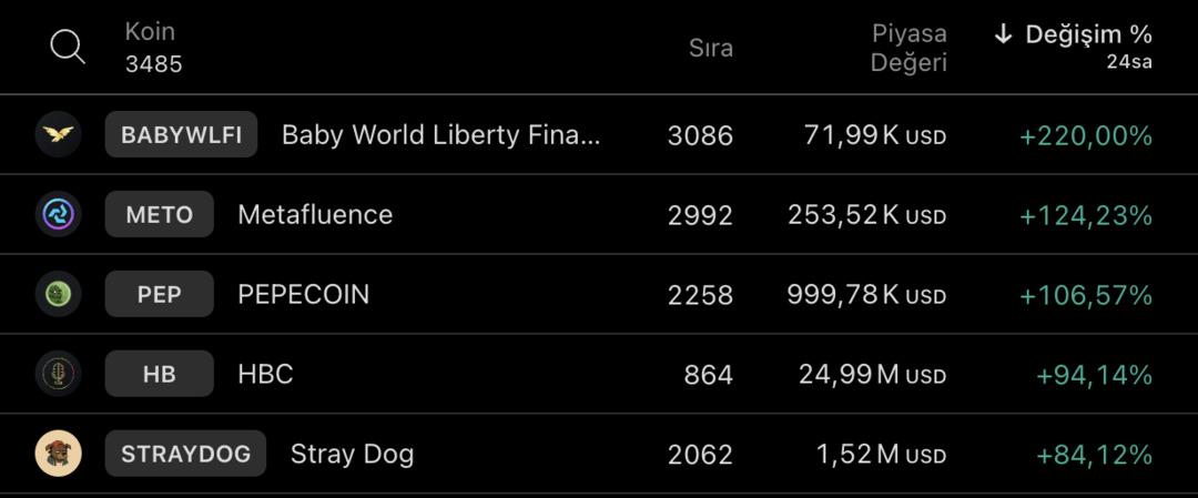 Bir Günde Servet Kazandırdılar! BABYWLFI %220, PEPECOIN %100’ü Aştı 1