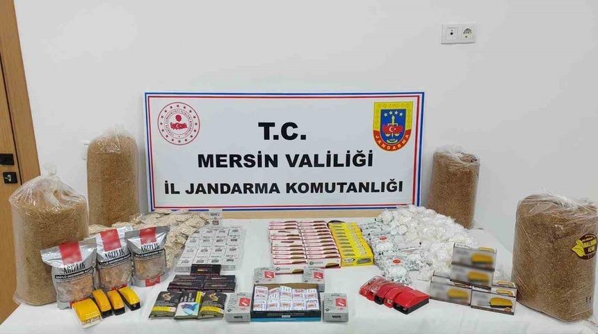 Mersin’de kaçak tütün ve 65 adet sigara sarma makinesi ele geçirildi
