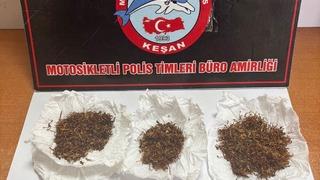 Keşan’da polisin durdurduğu 4 şüpheliden uyuşturucu ele geçirildi
