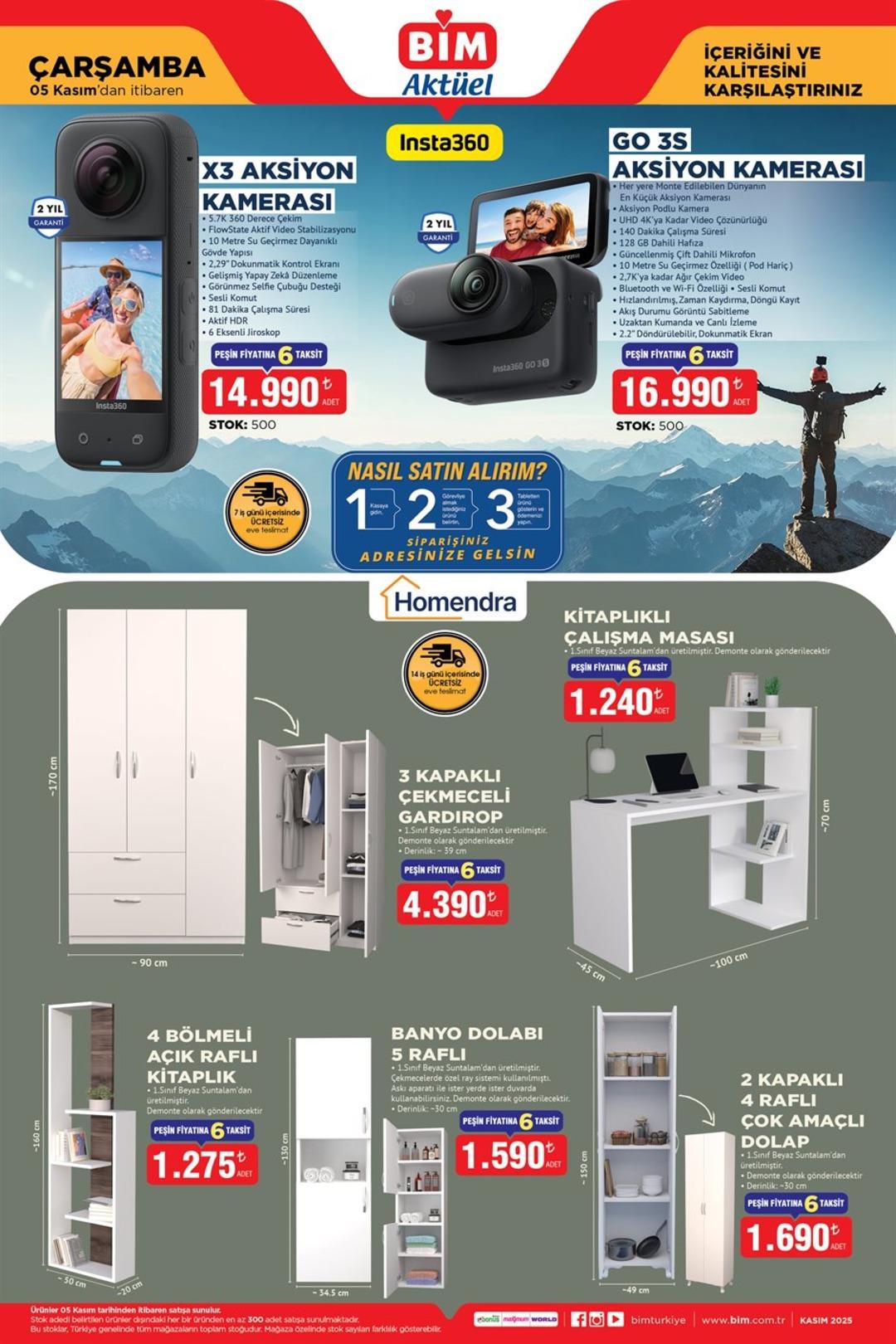 5 Kasım da BİM e aksiyon kamerası geliyor! 5 Kasım Çarşamba 2025 BİM katalog yayında! 1