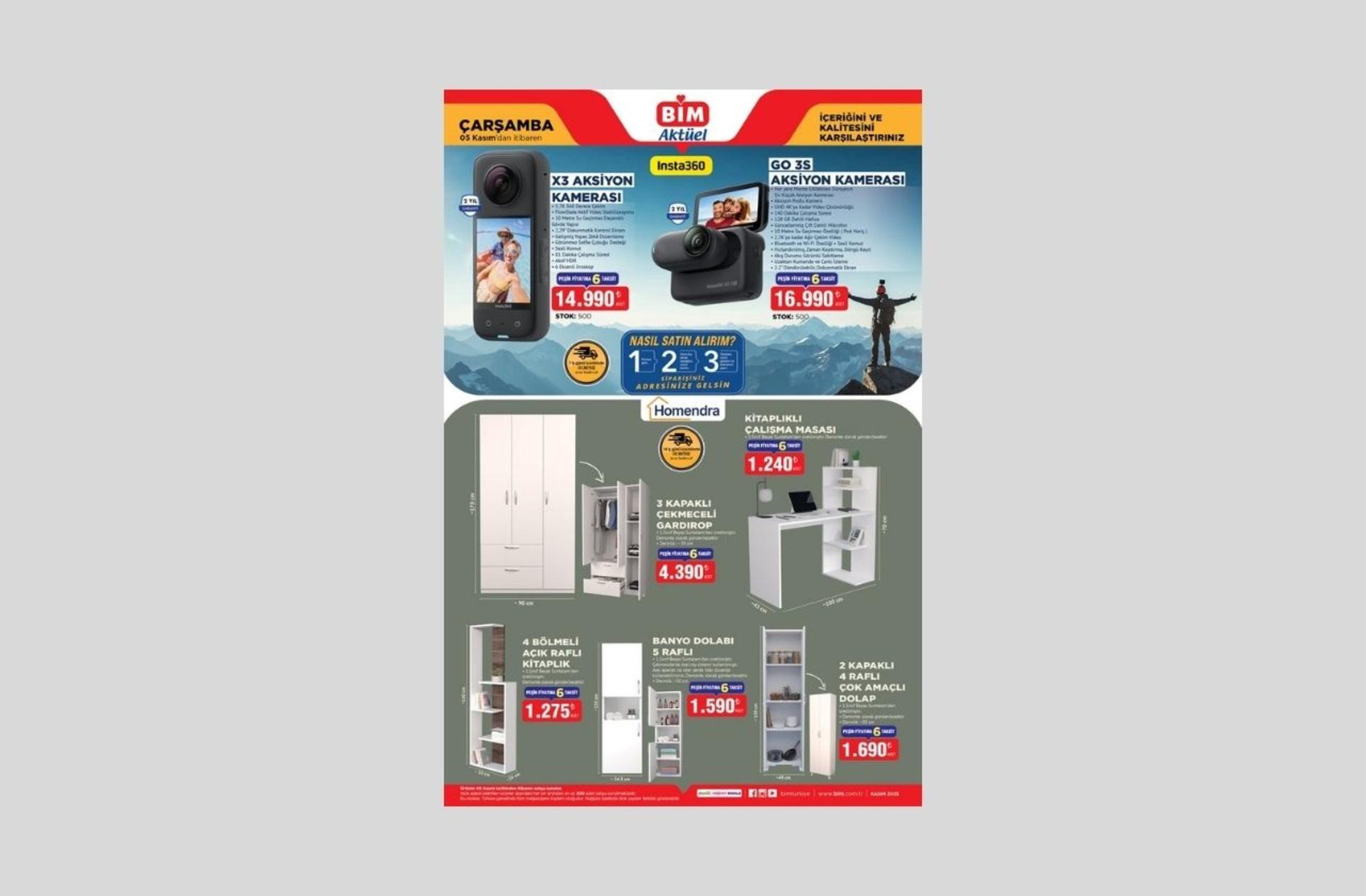 5 Kasım'da BİM'e aksiyon kamerası geliyor! 5 Kasım Çarşamba 2025 BİM katalog yayında!