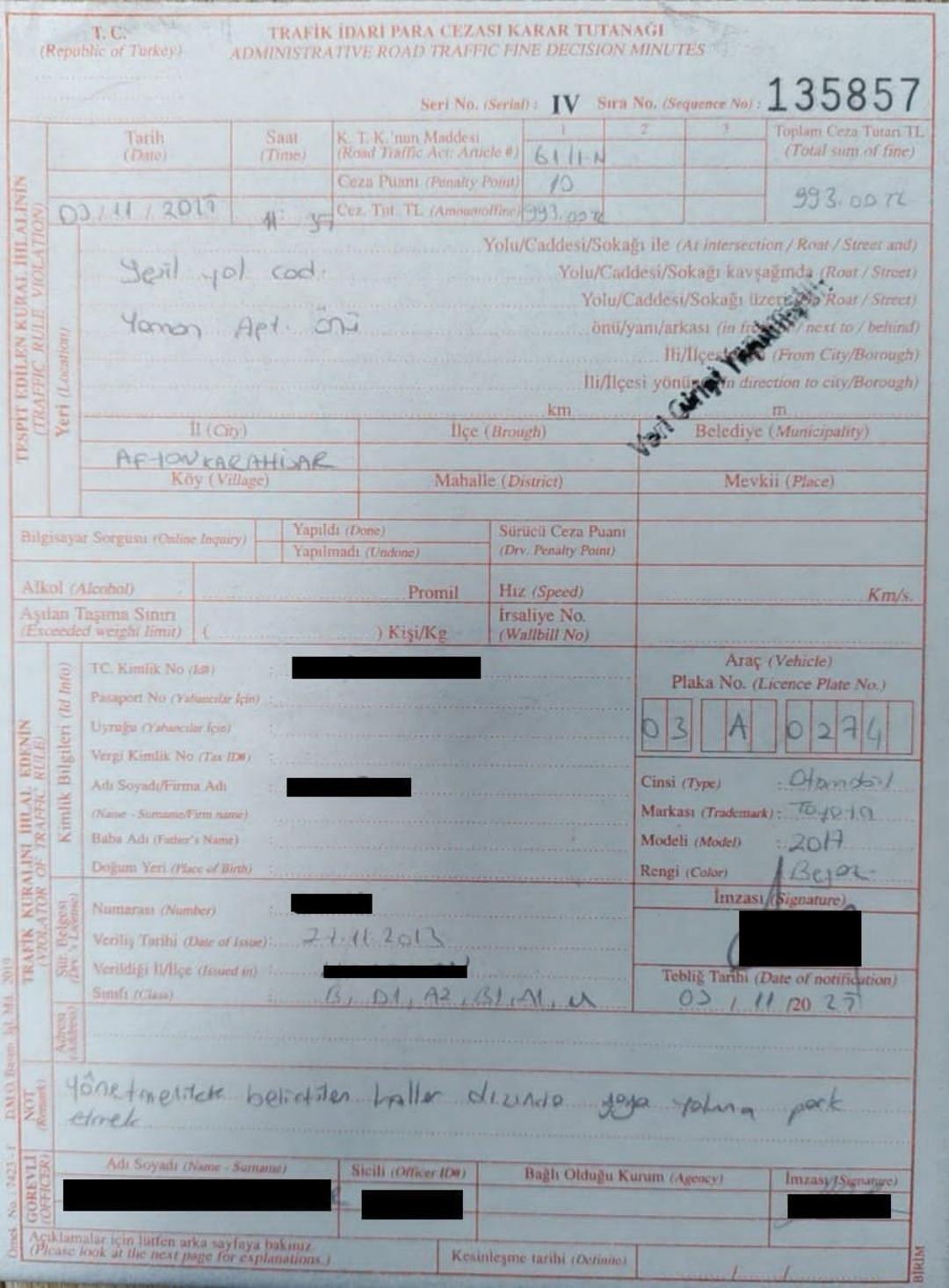 İl emniyet müdürü talimatı verdi: Polis aracına trafik cezası yazıldı!  1