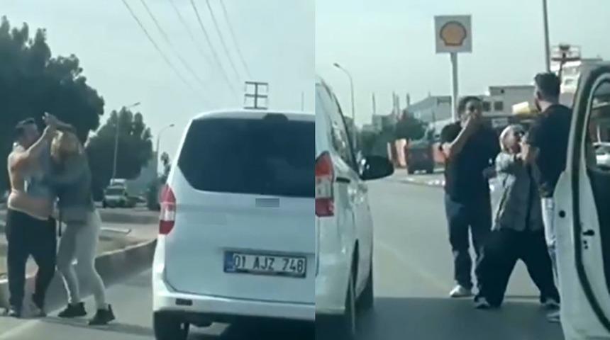 Sürücülerin trafikteki kavgası kamerada
