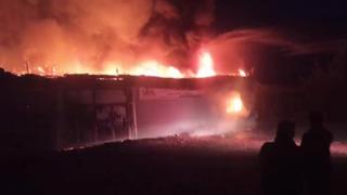 Amasya'da soğan deposunda yangın