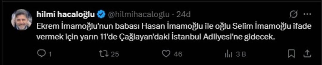 Ekrem İmamoğlu’nun babası Hasan İmamoğlu ve oğlu Selim İmamoğlu’na yurtdışı çıkış yasağı! 2