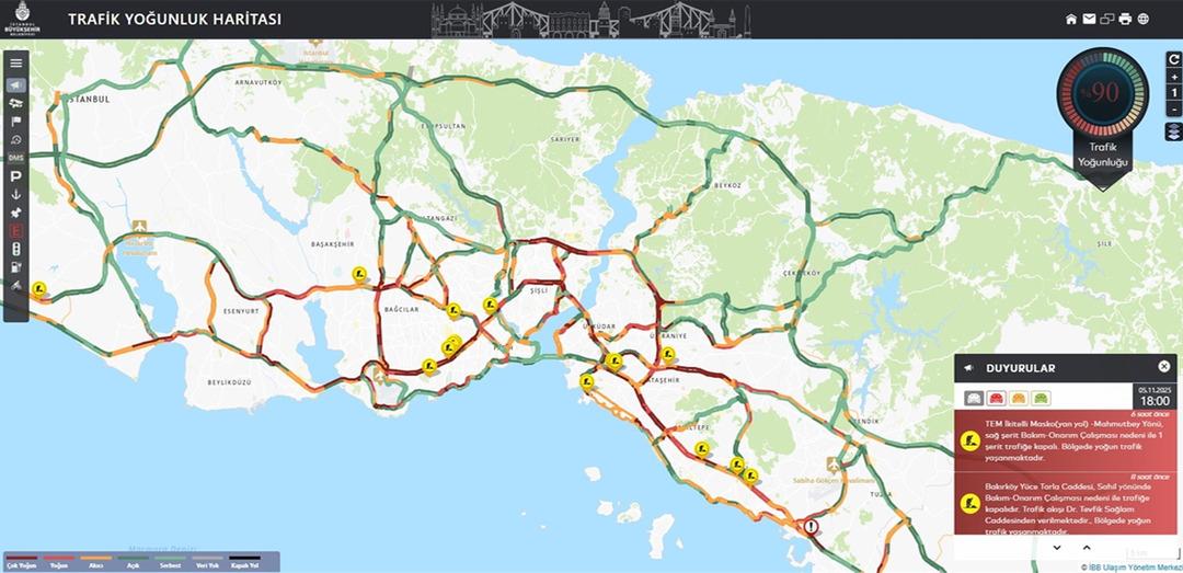 İstanbul da yağmur trafiği durma noktasına getirdi, yoğunluk yüzde 90’a ulaştı 3