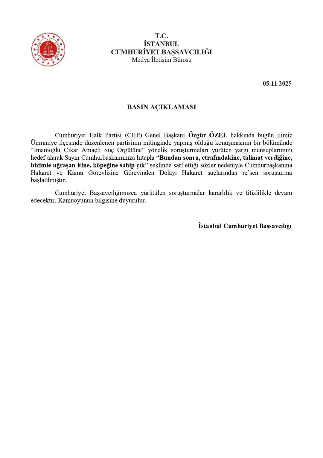 Son dakika... CHP lideri Özgür Özel e Cumhurbaşkanına hakaret suçundan re sen soruşturma başlatıldı! 2