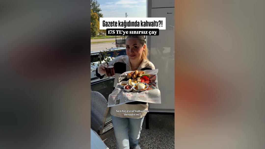 Bursa da gazete kağıdında  esnaf kahvaltısı  sosyal medyada viral oldu: Fiyatını açıkladı... 1