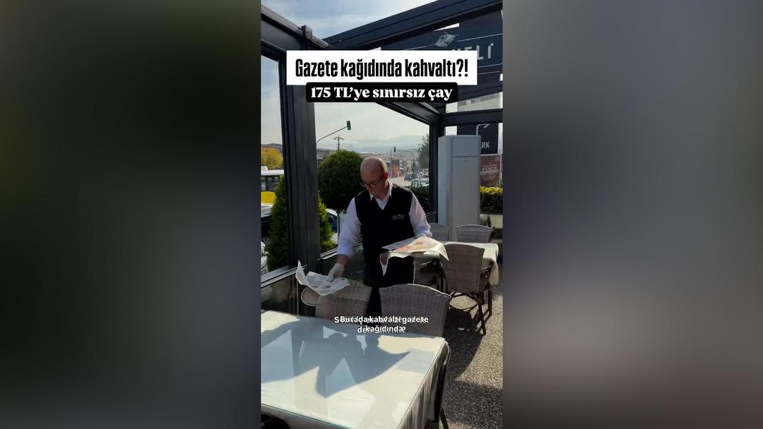 Bursa da gazete kağıdında  esnaf kahvaltısı  sosyal medyada viral oldu: Fiyatını açıkladı... 2
