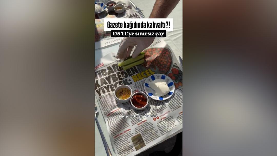 Bursa da gazete kağıdında  esnaf kahvaltısı  sosyal medyada viral oldu: Fiyatını açıkladı... 3