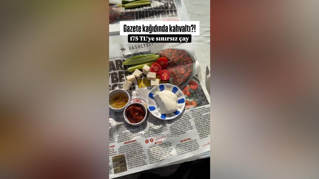 Bursa da gazete kağıdında  esnaf kahvaltısı  sosyal medyada viral oldu: Fiyatını açıkladı... 4