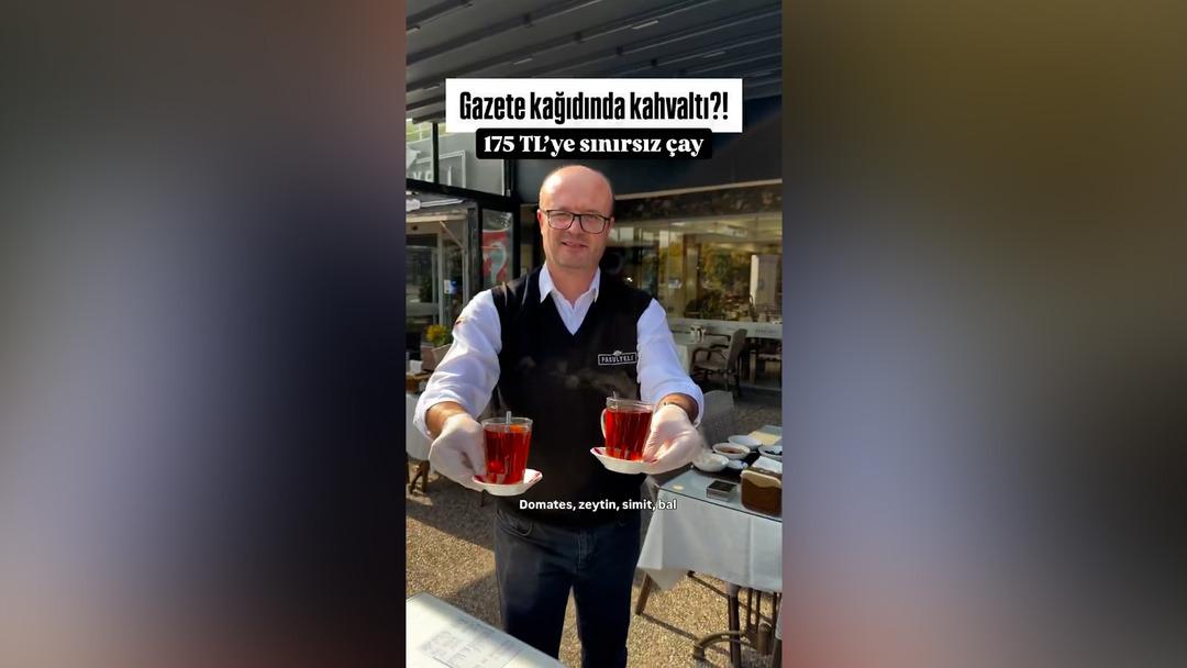 Bursa da gazete kağıdında  esnaf kahvaltısı  sosyal medyada viral oldu: Fiyatını açıkladı... 5