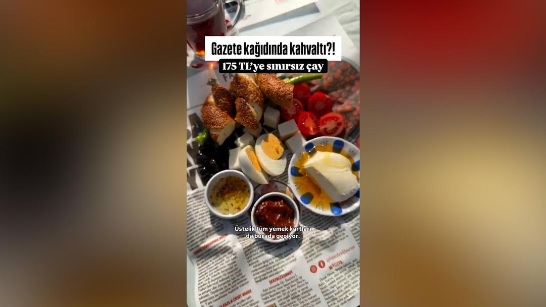 Bursa da gazete kağıdında  esnaf kahvaltısı  sosyal medyada viral oldu: Fiyatını açıkladı... 8