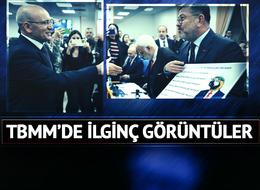 Bakan Mehmet Şimşek'e papağanlı protesto! TBMM'deki bütçe görüşmesine damga vurdu