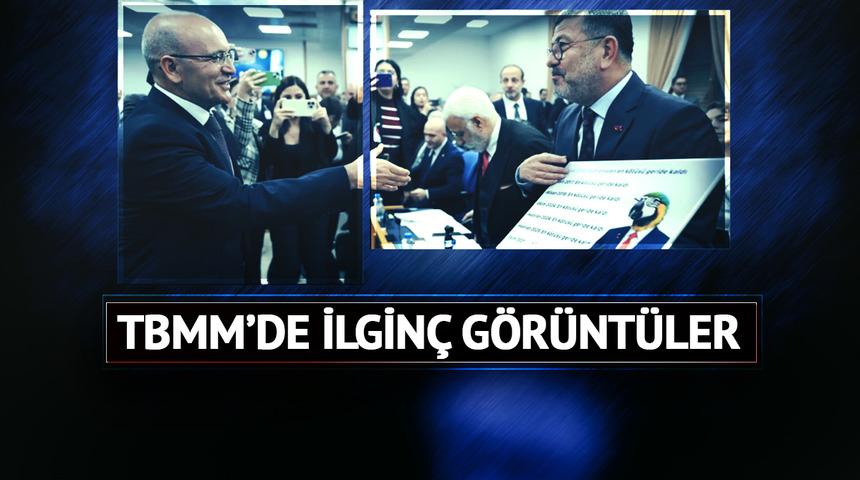 Bakan Mehmet Şimşek'e papağanlı protesto! TBMM'deki bütçe görüşmesine damga vurdu