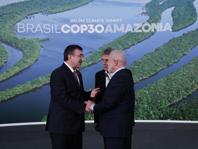 Cumhurbaşkanı Yardımcısı Yılmaz, Brezilya Devlet Başkanı Lula da Silva ile bir araya geldi