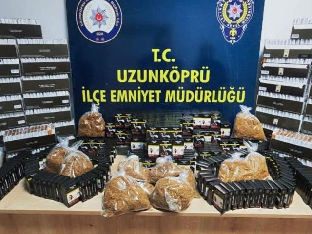 Edirne'de on binlerce kaçak makaron ele geçirildi