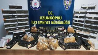 Edirne'de on binlerce kaçak makaron ele geçirildi