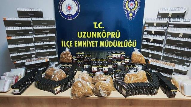 Edirne'de on binlerce kaçak makaron ele geçirildi