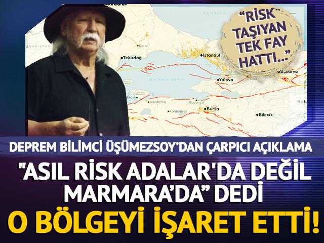 Üşümezosy: "Asıl risk Adalar'da değil, Marmara'nın güneyinde"