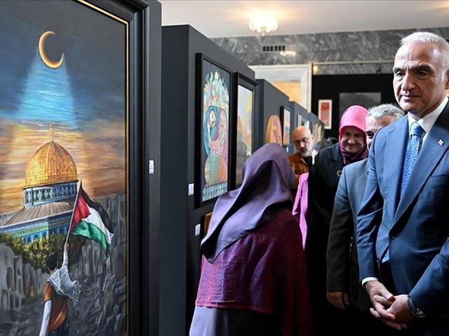 TBMM'de Türk Kızılay'ı işbirliğiyle Gazze konulu sanat sergisi açıldı