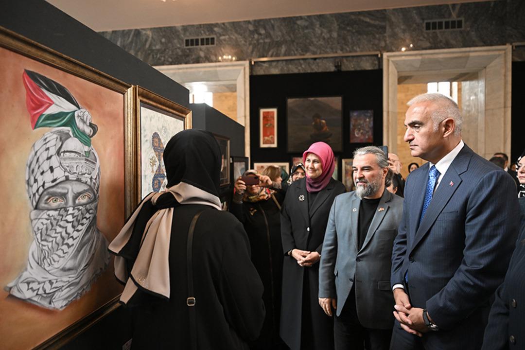TBMM de T&uuml;rk Kızılay ı işbirliğiyle Gazze konulu sanat sergisi a&ccedil;ıldı 2