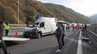 TEM’in Bolu geçişinde zincirleme kaza: 1 yaralı