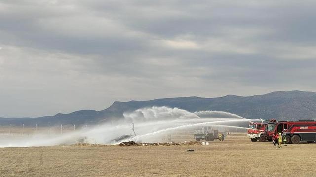 Çardak Havaalanında tatbikat! Uçak kaza kırım senaryosu canlandırıldı