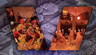 Göbek taşında dansöz, hamam tasında yemek... Gündem yaratan görüntü