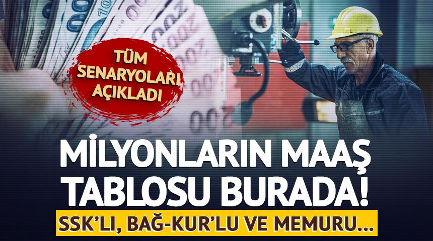 Milyonların maaş tablosu burada!