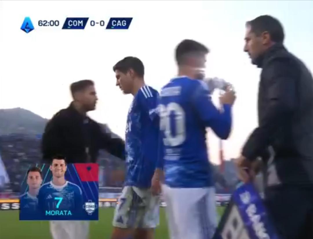 Galatasaray ın eski futbolcusu Alvaro Morata İtalya da resmen &ccedil;ıldırdı! Como-Cagliari ma&ccedil;ında Fabregas a  Beni &ccedil;ıkar  dedi... 3