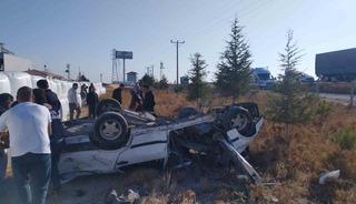 Otomobil takla attı: 1 ölü, 1 yaralı